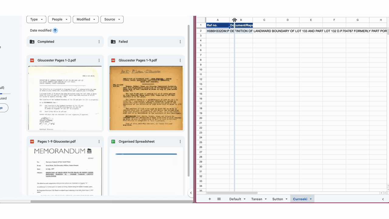 NSW Government and Spencer, the AI agent, over a preview of the document-sorting project.